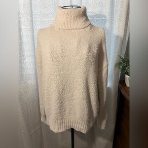 PINK REPUBLIC Super Soft & Cozy Cream Turtleneck Sweater, M